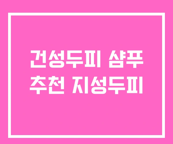 건성두피 샴푸 추천 지성두피