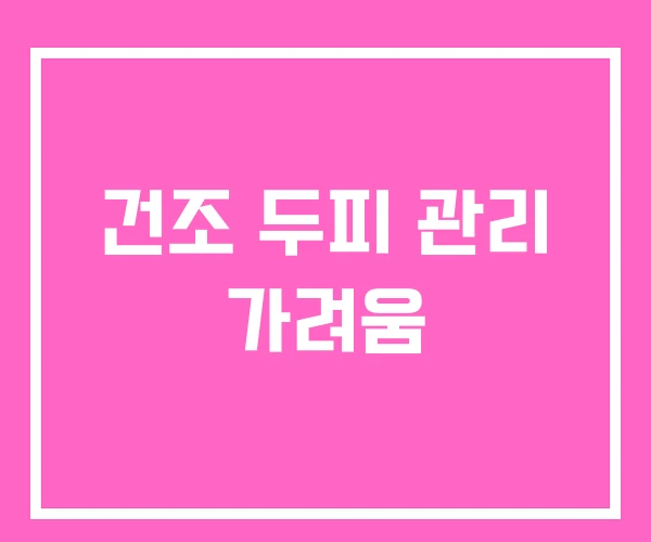 건조 두피 관리 가려움