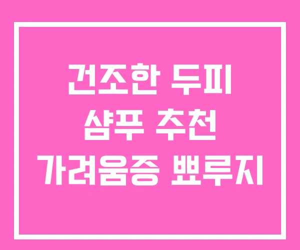 건조한 두피 샴푸 추천 가려움증 뾰루지
