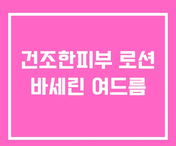 건조한피부 로션 바세린 여드름