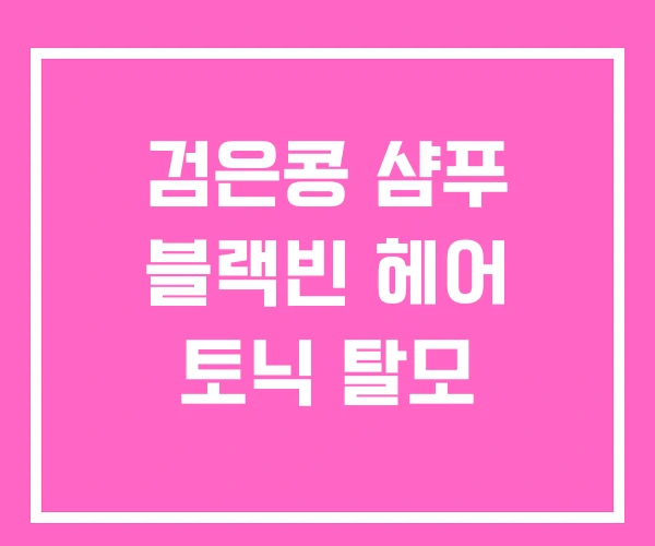 검은콩 샴푸 블랙빈 헤어 토닉 탈모 검은콩 샴푸 블랙빈 헤어 토닉 탈모