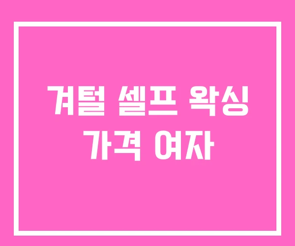 겨털 셀프 왁싱 가격 여자 겨털 셀프 왁싱 가격 여자