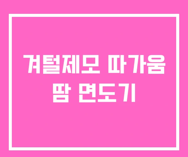 겨털제모 따가움 땀 면도기