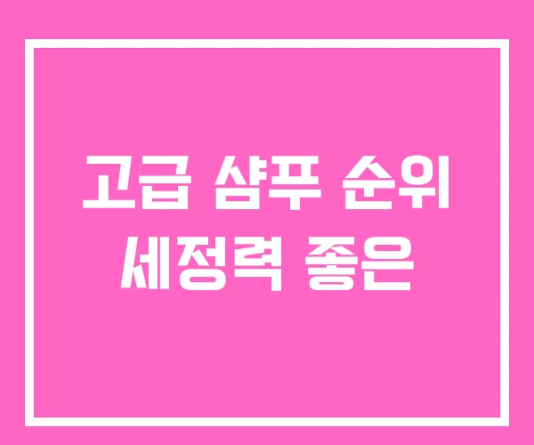 고급 샴푸 순위 세정력 좋은 고급 샴푸 순위 세정력 좋은