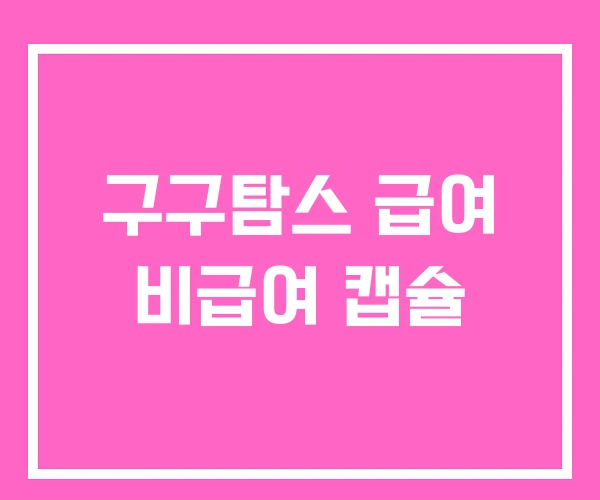 구구탐스 급여 비급여 캡슐 구구탐스 급여 비급여 캡슐