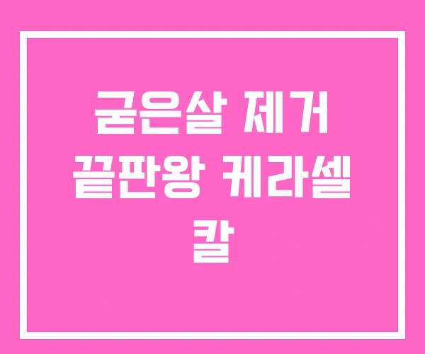 굳은살 제거 끝판왕 케라셀 칼