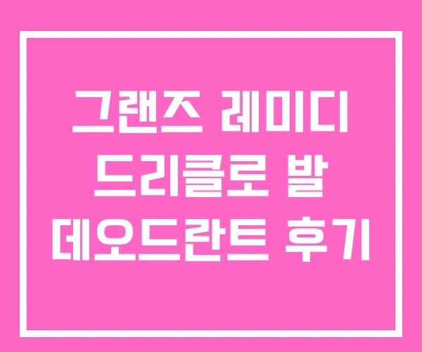 그랜즈 레미디 드리클로 발 데오드란트 후기 그랜즈 레미디 드리클로 발 데오드란트 후기