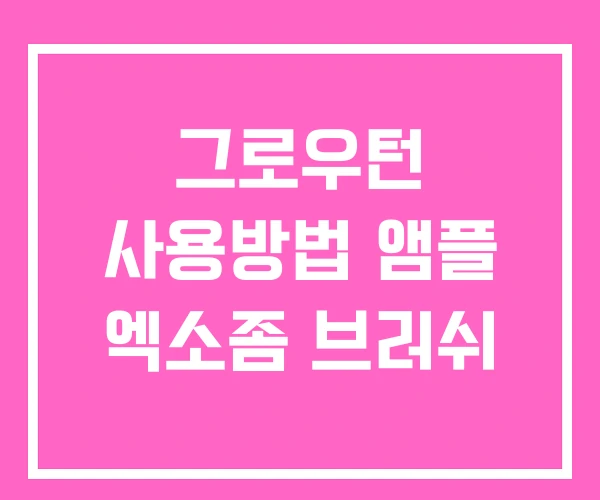 그로우턴 사용방법 앰플 엑소좀 브러쉬