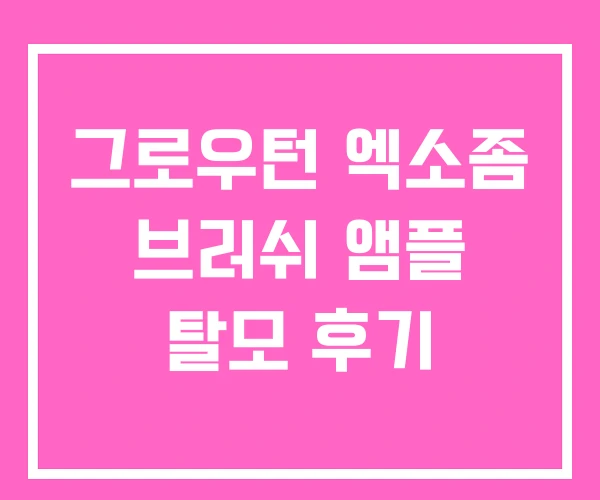 그로우턴 엑소좀 브러쉬 앰플 탈모 후기