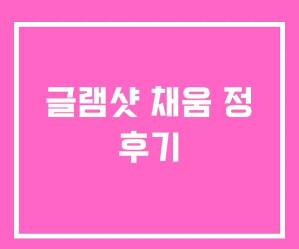 글램샷 채움 정 후기 글램샷 채움 정 후기