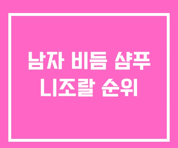 남자 비듬 샴푸 니조랄 순위