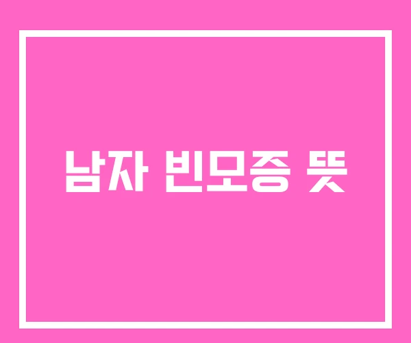 남자 빈모증 뜻