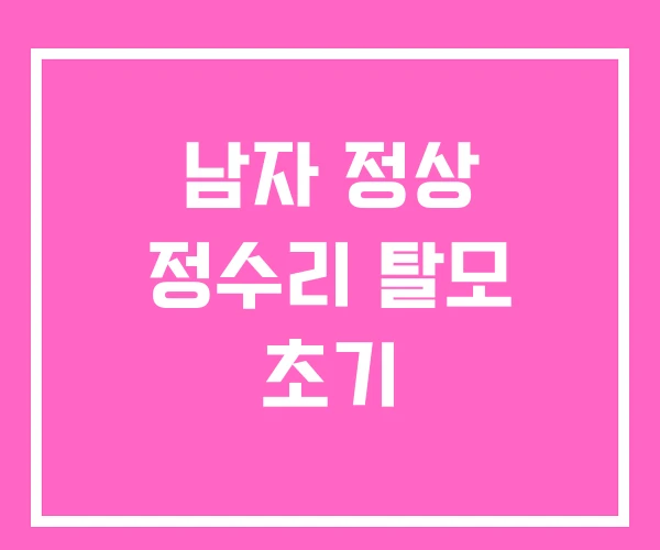 남자 정상 정수리 탈모 초기