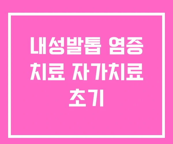 내성발톱 염증 치료 자가치료 초기