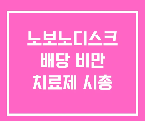 노보노디스크 배당 비만 치료제 시총 노보노디스크 배당 비만 치료제 시총