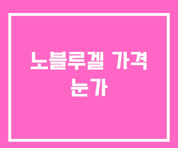 노블루겔 가격 눈가