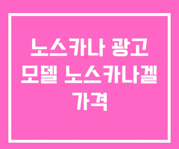 노스카나 광고 모델 노스카나겔 가격