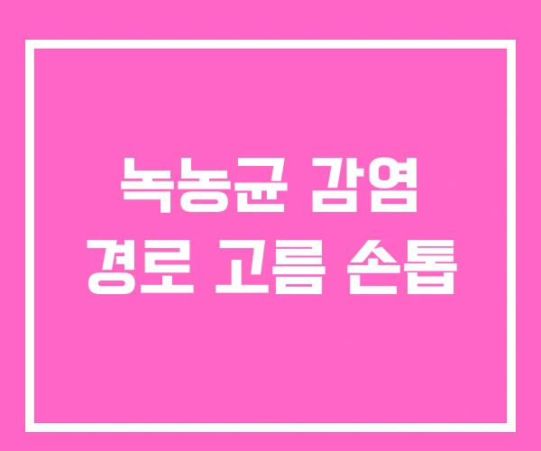 녹농균 감염 경로 고름 손톱