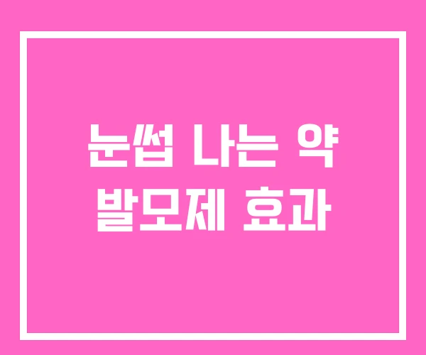 눈썹 나는 약 발모제 효과