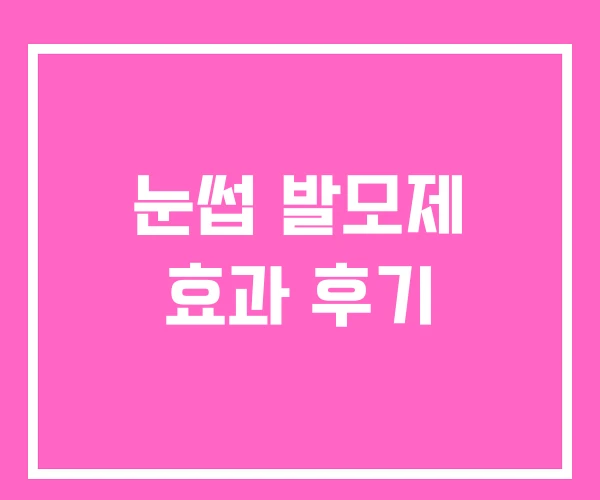 눈썹 발모제 효과 후기