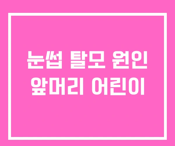 눈썹 탈모 원인 앞머리 어린이