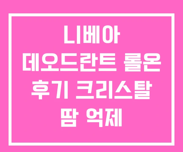 니베아 데오드란트 롤온 후기 크리스탈 땀 억제