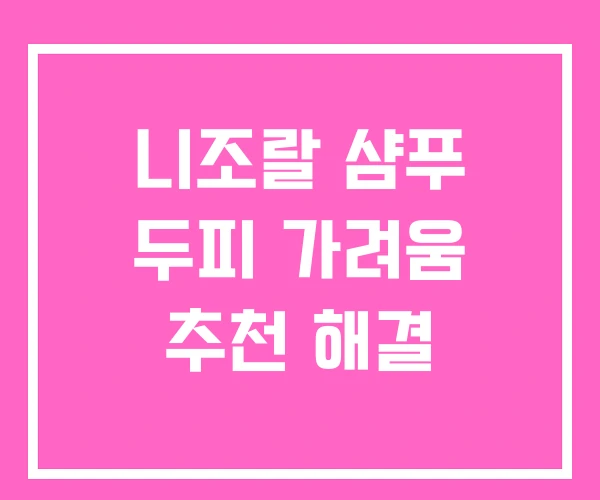 니조랄 샴푸 두피 가려움 추천 해결