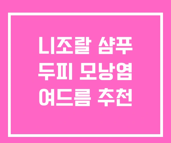 니조랄 샴푸 두피 모낭염 여드름 추천