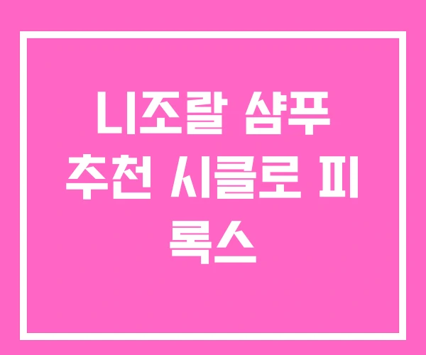 니조랄 샴푸 추천 시클로 피 록스