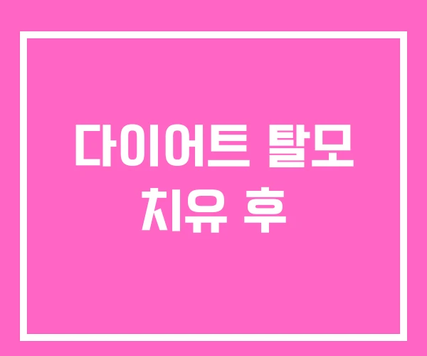 다이어트 탈모 치유 후