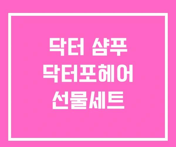 닥터 샴푸 닥터포헤어 선물세트