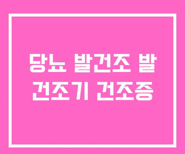 당뇨 발건조 발 건조기 건조증