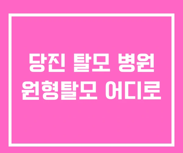 당진 탈모 병원 원형탈모 어디로 당진 탈모 병원 원형탈모 어디로