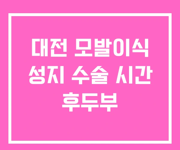 대전 모발이식 성지 수술 시간 후두부