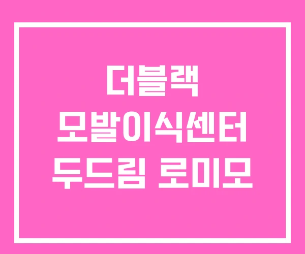 더블랙 모발이식센터 두드림 로미모