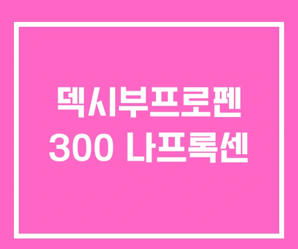 덱시부프로펜 300 나프록센