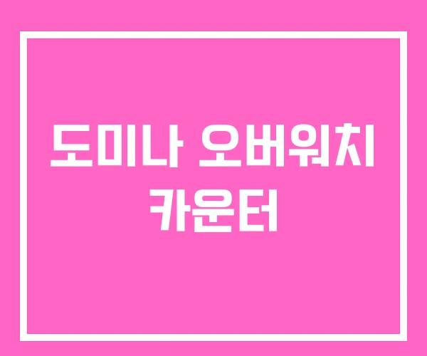 도미나 오버워치 카운터