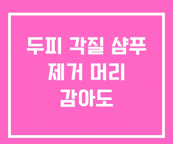 두피 각질 샴푸 제거 머리 감아도