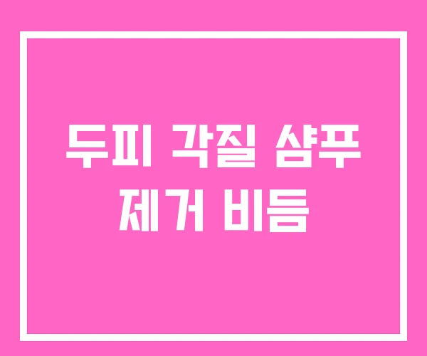 두피 각질 샴푸 제거 비듬