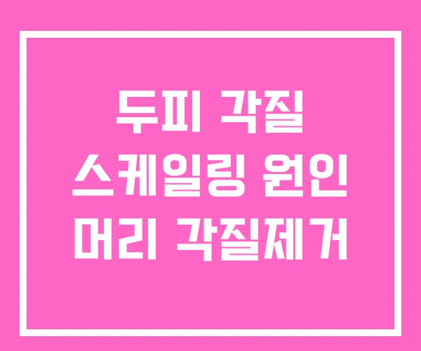 두피 각질 스케일링 원인 머리 각질제거