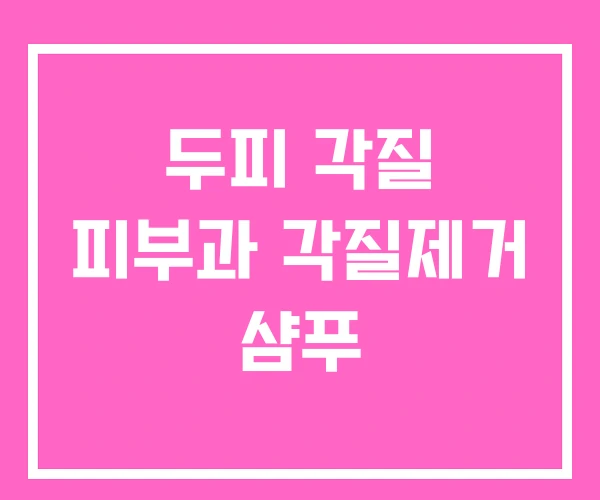 두피 각질 피부과 각질제거 샴푸