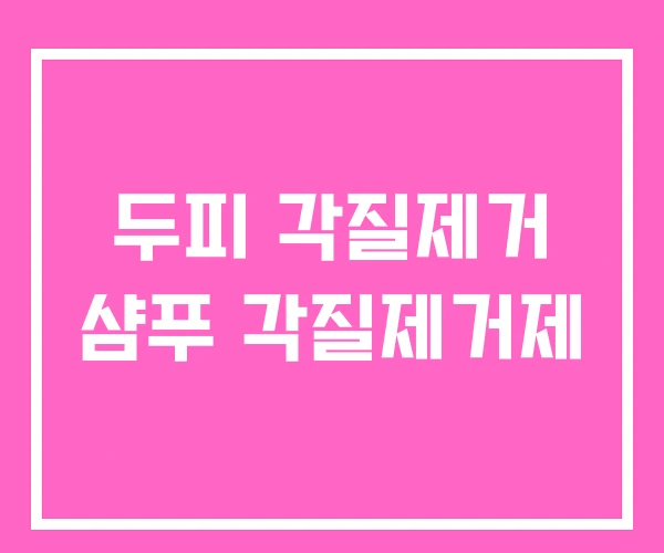 두피 각질제거 샴푸 각질제거제