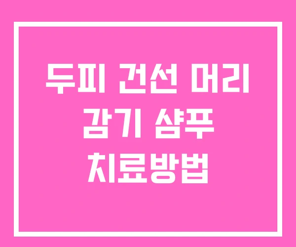 두피 건선 머리 감기 샴푸 치료방법