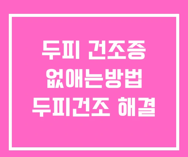 두피 건조증 없애는방법 두피건조 해결