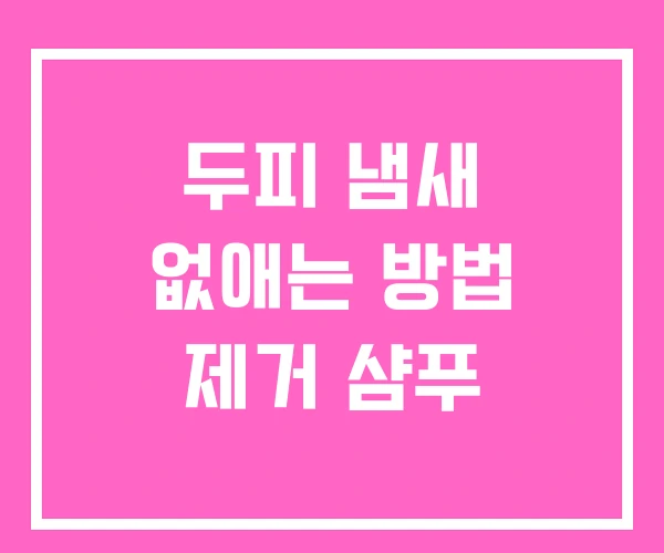 두피 냄새 없애는 방법 제거 샴푸