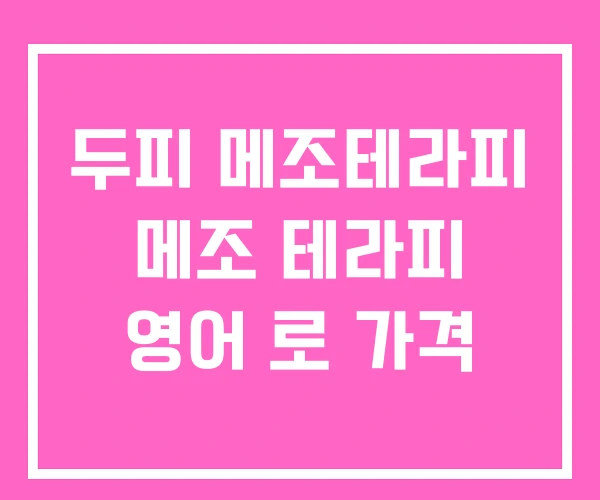 두피 메조테라피 메조 테라피 영어 로 가격