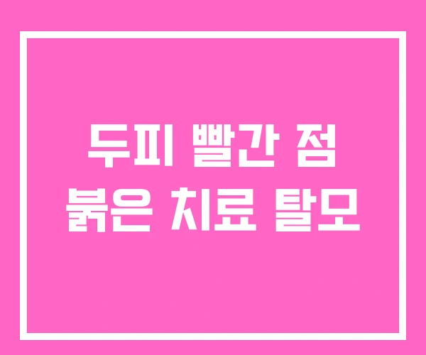 두피 빨간 점 붉은 치료 탈모 두피 빨간 점 붉은 치료 탈모