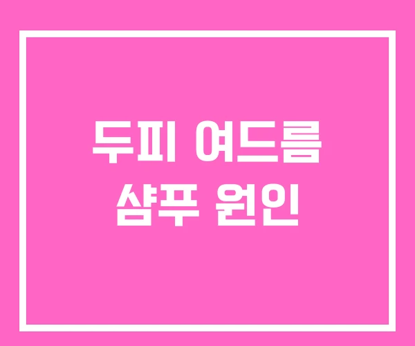 두피 여드름 샴푸 원인