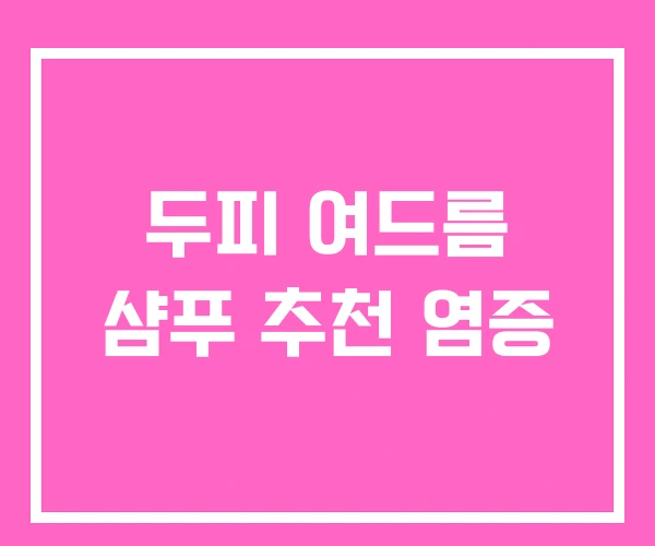 두피 여드름 샴푸 추천 염증