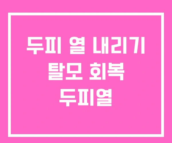 두피 열 내리기 탈모 회복 두피열